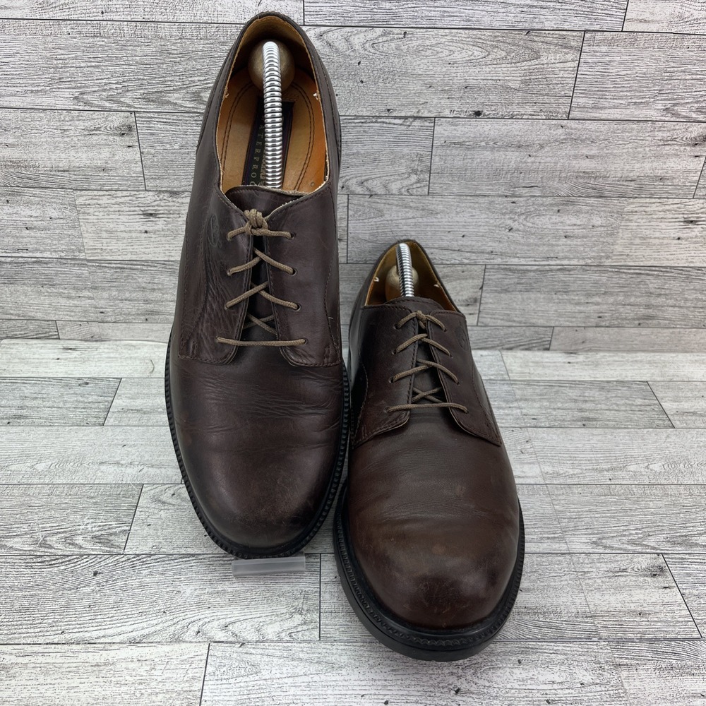 Timberland Brown Leather Waterproof Oxford Lace Up Shoes 93076 Men Size 10M‎